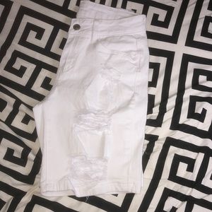White jeans shorts